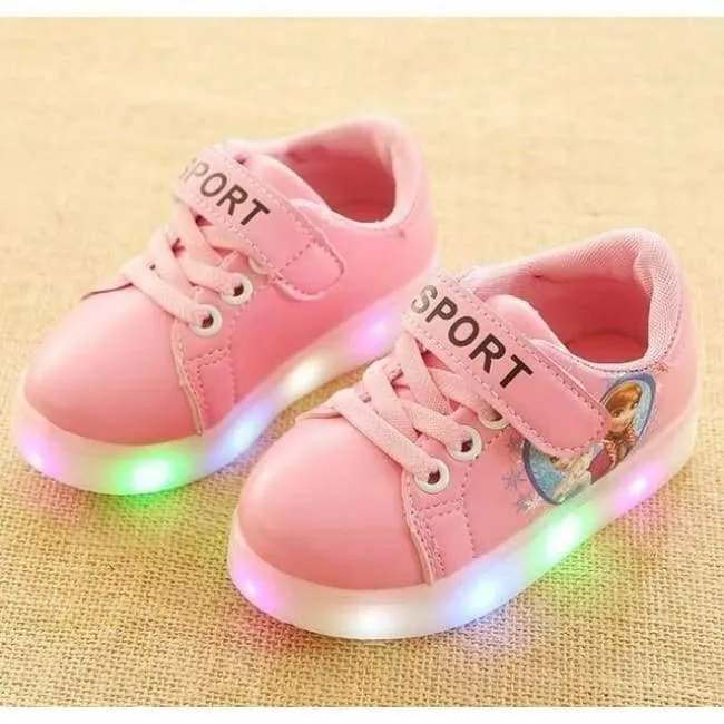 Cartoon-Klassiker-Stil, LED-beleuchtete Baby-Laufschuhe, LED-Schuhe für Babys, leuchtende, elegante, schöne Baby-Freizeitschuhe, Turnschuhe