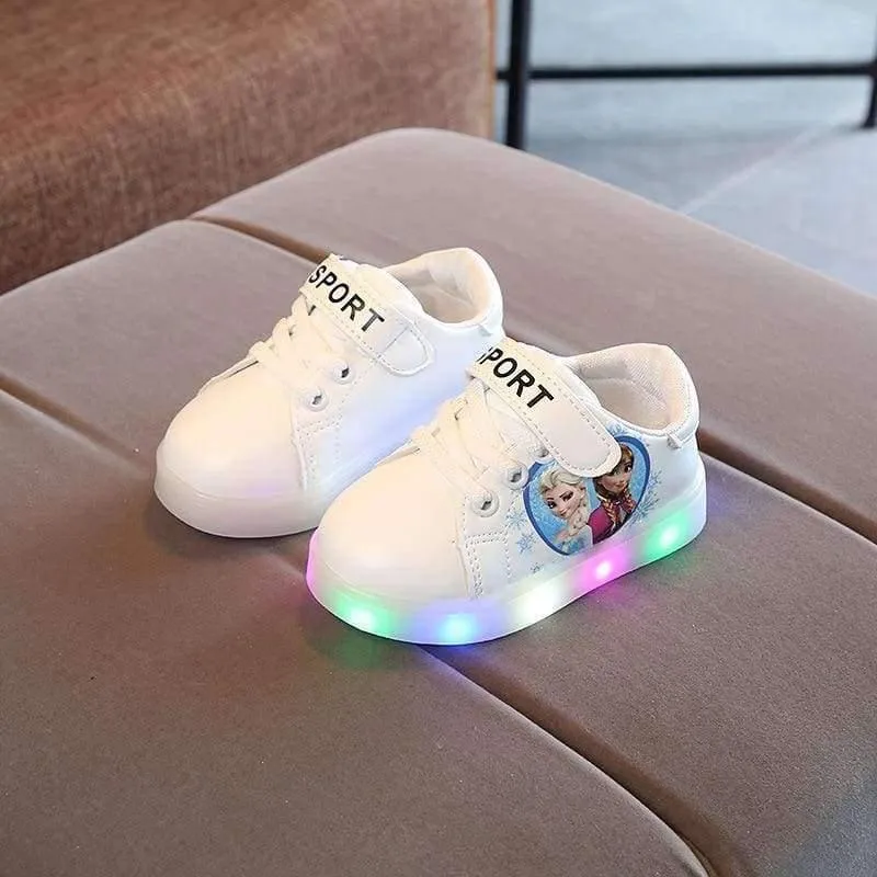 Cartoon-Klassiker-Stil, LED-beleuchtete Baby-Laufschuhe, LED-Schuhe für Babys, leuchtende, elegante, schöne Baby-Freizeitschuhe, Turnschuhe