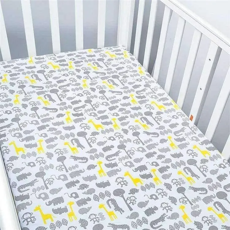 100% Baumwolle Kinderbett Spannbetttuch Weiche Atmungsaktive Babybett Matratzenbezug Potector Cartoon Neugeborenen Bettwäsche Für Kinderbett Größe 130 * 70cm
