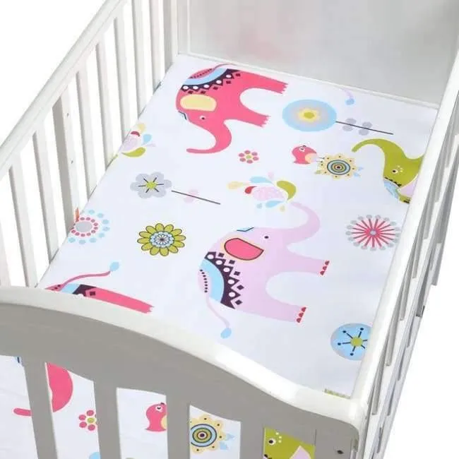 100% Baumwolle Kinderbett Spannbetttuch Weiche Atmungsaktive Babybett Matratzenbezug Potector Cartoon Neugeborenen Bettwäsche Für Kinderbett Größe 130 * 70cm