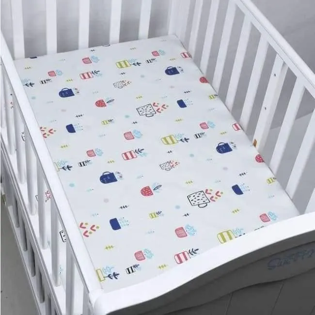 100% Baumwolle Kinderbett Spannbetttuch Weiche Atmungsaktive Babybett Matratzenbezug Potector Cartoon Neugeborenen Bettwäsche Für Kinderbett Größe 130 * 70cm