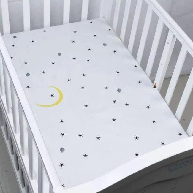 100% Baumwolle Kinderbett Spannbetttuch Weiche Atmungsaktive Babybett Matratzenbezug Potector Cartoon Neugeborenen Bettwäsche Für Kinderbett Größe 130 * 70cm