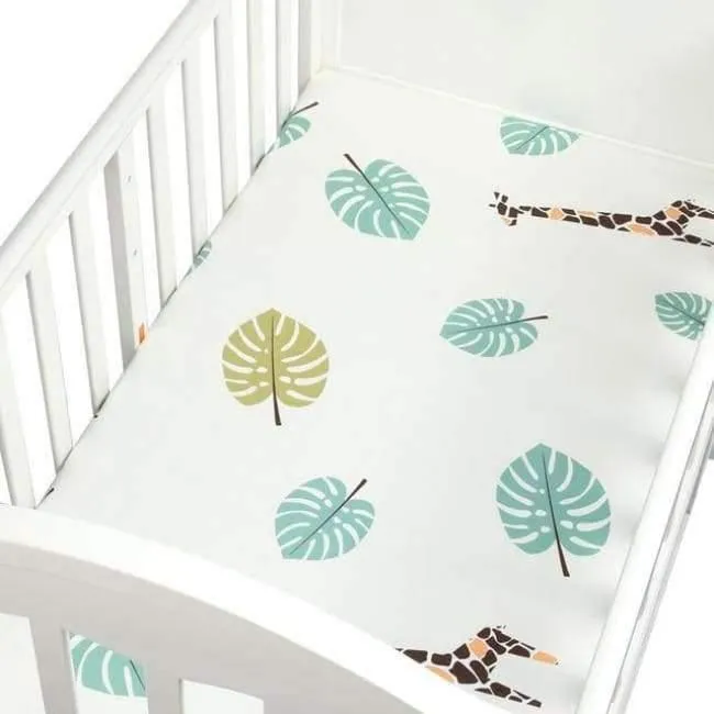 100% Baumwolle Kinderbett Spannbetttuch Weiche Atmungsaktive Babybett Matratzenbezug Potector Cartoon Neugeborenen Bettwäsche Für Kinderbett Größe 130 * 70cm