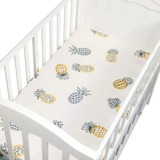100% Baumwolle Kinderbett Spannbetttuch Weiche Atmungsaktive Babybett Matratzenbezug Potector Cartoon Neugeborenen Bettwäsche Für Kinderbett Größe 130 * 70cm