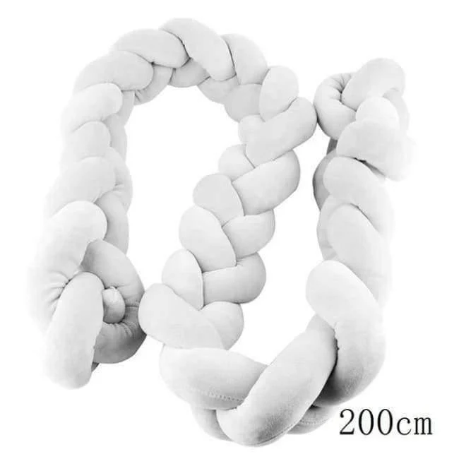 100CM 200CM Neugeborenen Bett Stoßstange Infant Room Decor Krippe Protector Befriedigung Spielzeug Reine Farbe Weben Knoten für Kinder Bettwäsche