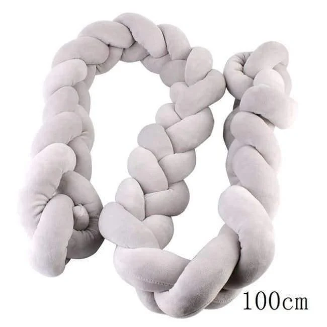 100CM 200CM Neugeborenen Bett Stoßstange Infant Room Decor Krippe Protector Befriedigung Spielzeug Reine Farbe Weben Knoten für Kinder Bettwäsche