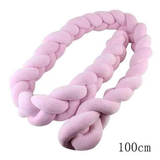 100CM 200CM Neugeborenen Bett Stoßstange Infant Room Decor Krippe Protector Befriedigung Spielzeug Reine Farbe Weben Knoten für Kinder Bettwäsche