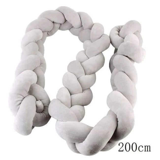 100CM 200CM Neugeborenen Bett Stoßstange Infant Room Decor Krippe Protector Befriedigung Spielzeug Reine Farbe Weben Knoten für Kinder Bettwäsche