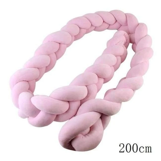 100CM 200CM Neugeborenen Bett Stoßstange Infant Room Decor Krippe Protector Befriedigung Spielzeug Reine Farbe Weben Knoten für Kinder Bettwäsche