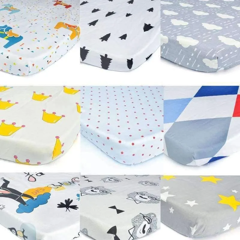 100% Baumwolle Kinderbett Spannbetttuch Weiche Babybett Matratzenbezug Schutz Cartoon Neugeborenen Bettwäsche Für Kinderbett Größe 130 * 70cm