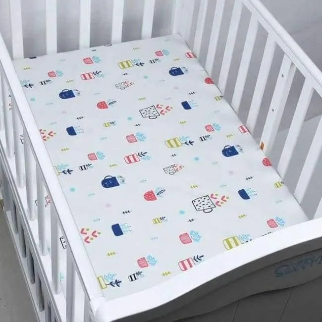 100% Baumwolle Kinderbett Spannbetttuch Weiche Babybett Matratzenbezug Schutz Cartoon Neugeborenen Bettwäsche Für Kinderbett Größe 130 * 70cm
