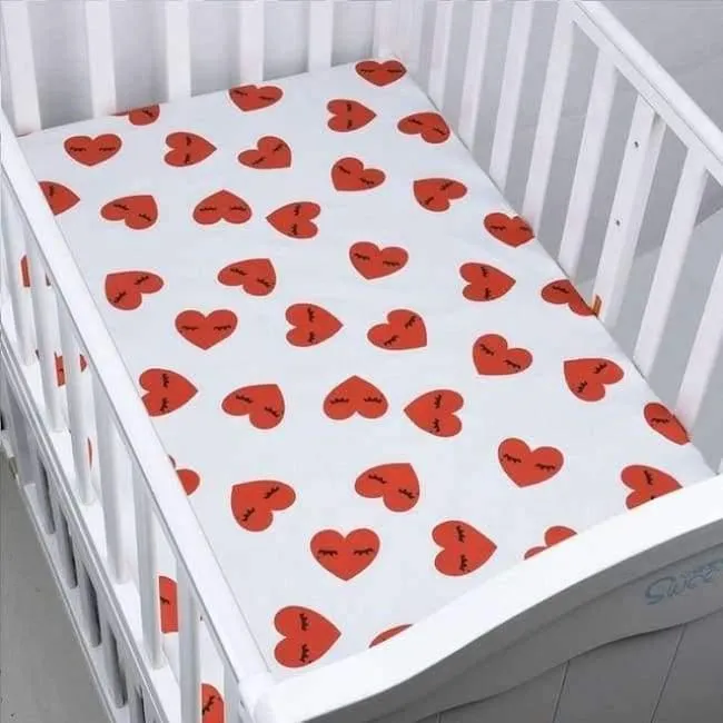 100% Baumwolle Kinderbett Spannbetttuch Weiche Babybett Matratzenbezug Schutz Cartoon Neugeborenen Bettwäsche Für Kinderbett Größe 130 * 70cm