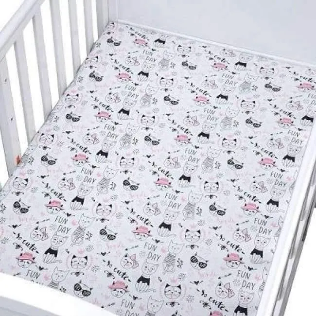 100% Baumwolle Kinderbett Spannbetttuch Weiche Babybett Matratzenbezug Schutz Cartoon Neugeborenen Bettwäsche Für Kinderbett Größe 130 * 70cm
