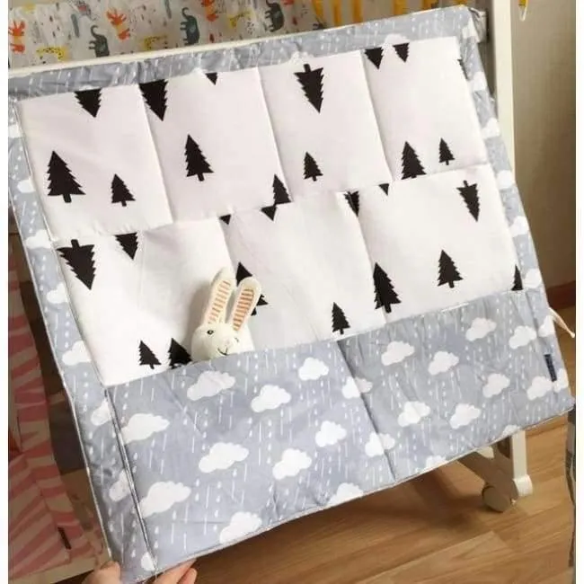 Bett hängen Aufbewahrungstasche Babybett Bett Marke Baby Baumwolle Crib Organizer 60 * 50cm Spielzeug Windeltasche für Kinderbett Bettwäsche Set