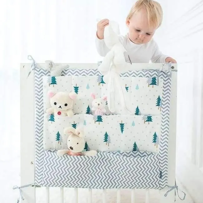 Bett hängen Aufbewahrungstasche Babybett Bett Marke Baby Baumwolle Crib Organizer 60 * 50cm Spielzeug Windeltasche für Kinderbett Bettwäsche Set