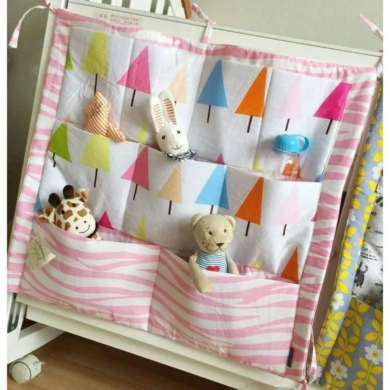 Bett hängen Aufbewahrungstasche Babybett Bett Marke Baby Baumwolle Crib Organizer 60 * 50cm Spielzeug Windeltasche für Kinderbett Bettwäsche Set