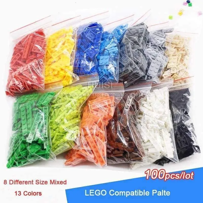 100 teile/los Bau Bausteine ​​Set Kinder Birkcs Teile Mix 8 Größe DIY Modell Gebäude Abbildung Eduational Spielzeug Für Kinder