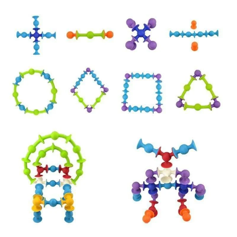 Pop Suckers Lustiger Silikonblock Weiche Bausteine ​​Kinder DIY Modellbau Spielzeug Für Kinder Jungen Mädchen Weihnachtsgeschenk