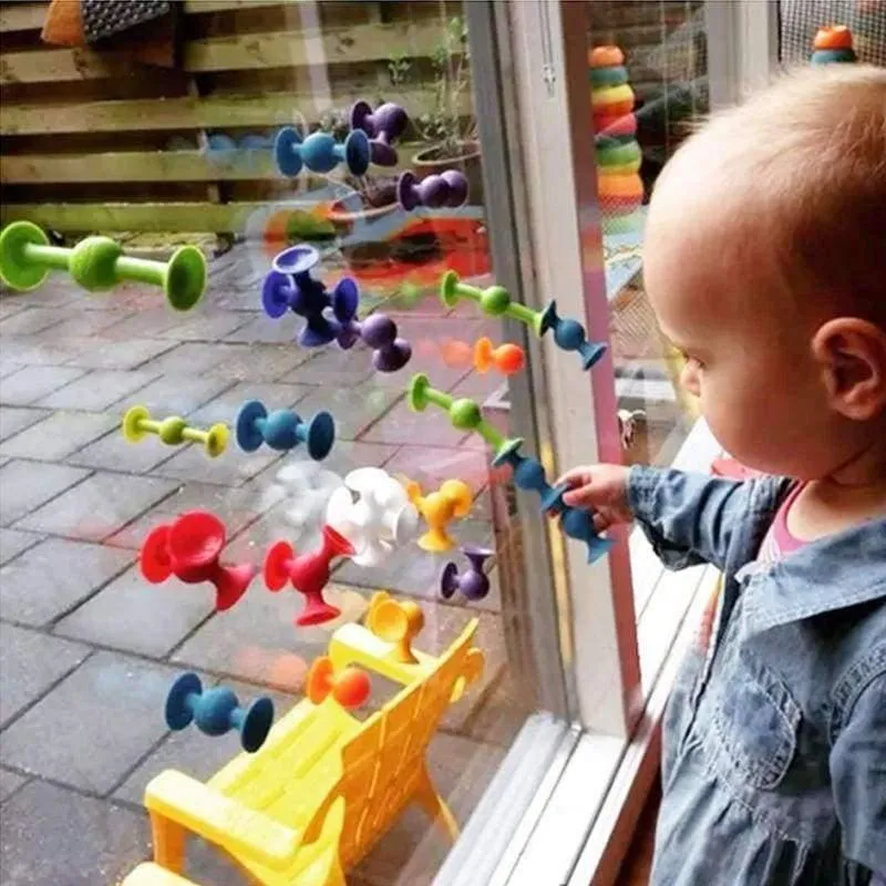 Pop Suckers Lustiger Silikonblock Weiche Bausteine ​​Kinder DIY Modellbau Spielzeug Für Kinder Jungen Mädchen Weihnachtsgeschenk