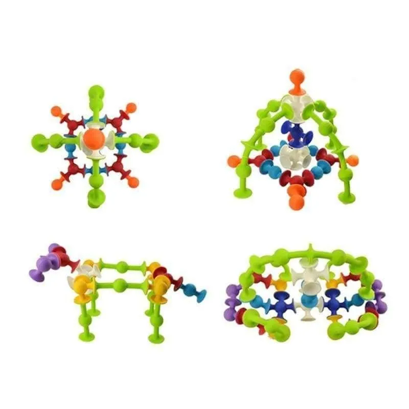 Pop Suckers Lustiger Silikonblock Weiche Bausteine ​​Kinder DIY Modellbau Spielzeug Für Kinder Jungen Mädchen Weihnachtsgeschenk
