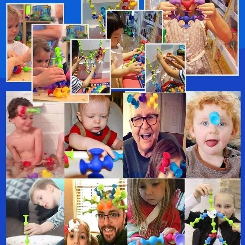 Pop Suckers Lustiger Silikonblock Weiche Bausteine ​​Kinder DIY Modellbau Spielzeug Für Kinder Jungen Mädchen Weihnachtsgeschenk