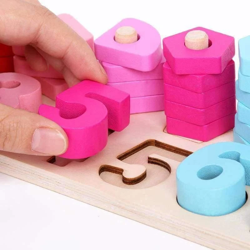 Montessori Mathematik Spielzeug Digitale Form Paarung Lernen Vorschule Zählbrett Kinder Pädagogisches Holzspielzeug für Kinder Geschenk