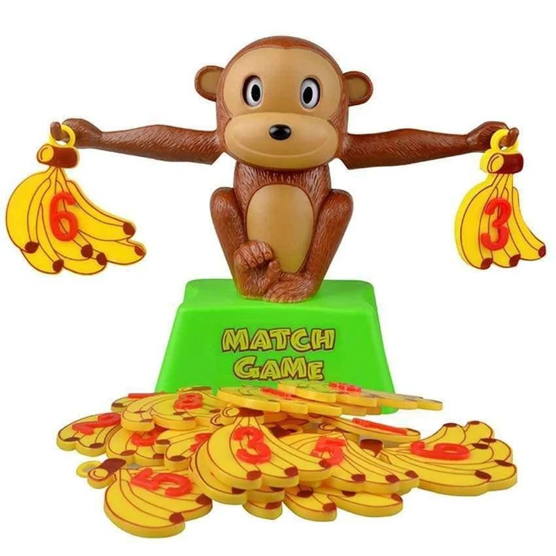 Monkey Match Math Balancing Scale Match-Spiel Anzahl Balance-Spiel Brettspiel Lernspielzeug für Kinder zum Lernen Hinzufügen und Subtrahieren