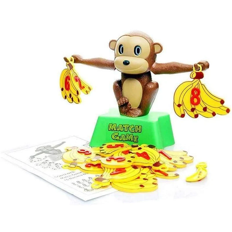 Monkey Match Math Balancing Scale Match-Spiel Anzahl Balance-Spiel Brettspiel Lernspielzeug für Kinder zum Lernen Hinzufügen und Subtrahieren
