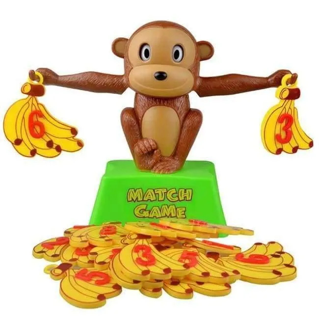 Monkey Match Math Balancing Scale Match-Spiel Anzahl Balance-Spiel Brettspiel Lernspielzeug für Kinder zum Lernen Hinzufügen und Subtrahieren