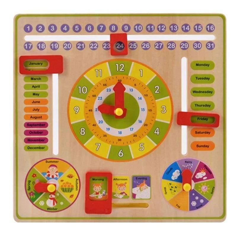 Baby Holz Spielzeug Kinder Lernen Entwicklungs Multifunktions Klappe Abacus Holz Uhr Kinder Intelligenz Pädagogisches Spielzeug Geschenk