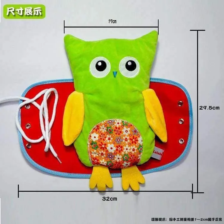 4pcs / set Baby DIY Montessori Kleid Reißverschluss Druckknopf Schnalle Krawatte Lernspielzeug Vorschule weichen Plüschtier Kinder Kleinkind lernen