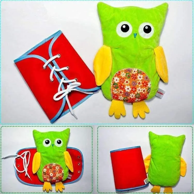 4pcs / set Baby DIY Montessori Kleid Reißverschluss Druckknopf Schnalle Krawatte Lernspielzeug Vorschule weichen Plüschtier Kinder Kleinkind lernen