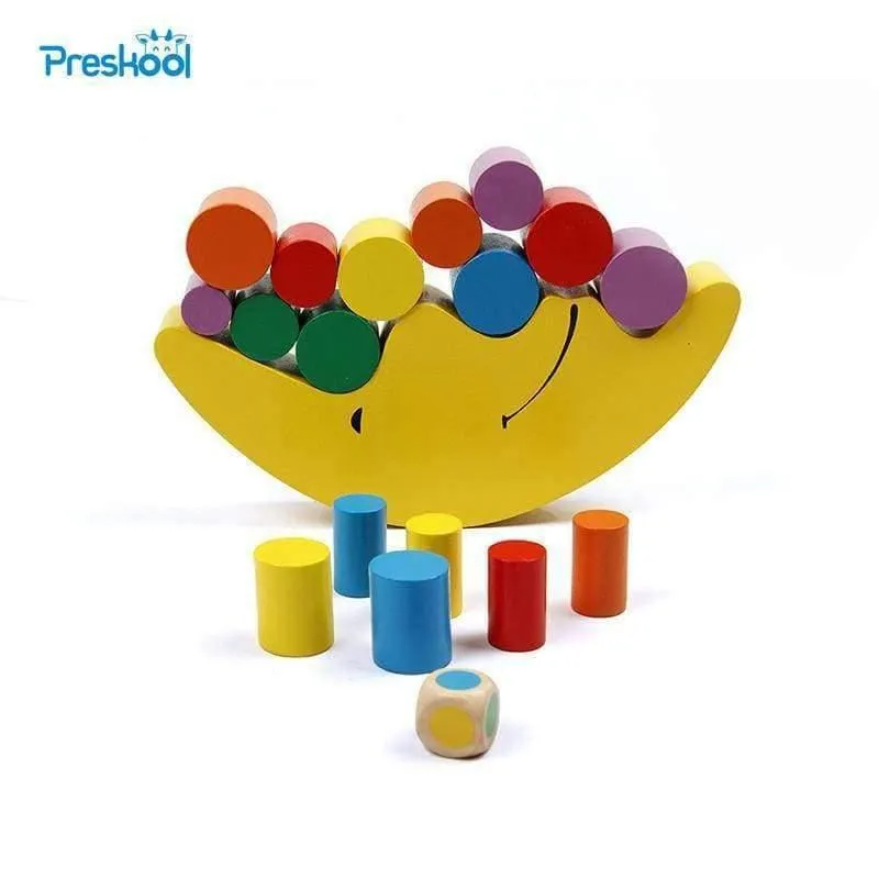 Mondausgleichsrahmen, Baby-Frühlernspielzeug, Montessori-Lehrmittel, Mondbalance, bunte frühe Entwicklung, Holzblöcke, Spielzeug