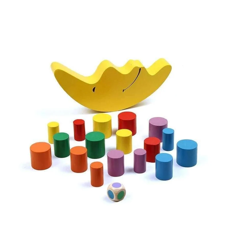 Mondausgleichsrahmen, Baby-Frühlernspielzeug, Montessori-Lehrmittel, Mondbalance, bunte frühe Entwicklung, Holzblöcke, Spielzeug