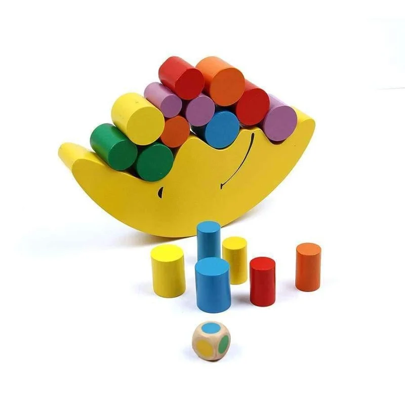 Mondausgleichsrahmen, Baby-Frühlernspielzeug, Montessori-Lehrmittel, Mondbalance, bunte frühe Entwicklung, Holzblöcke, Spielzeug