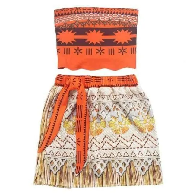 Baby girl clothes Princess dress Moana Cosplay Costume for Children Vaiana Girls Party Wedding dresses with Necklace Costumes