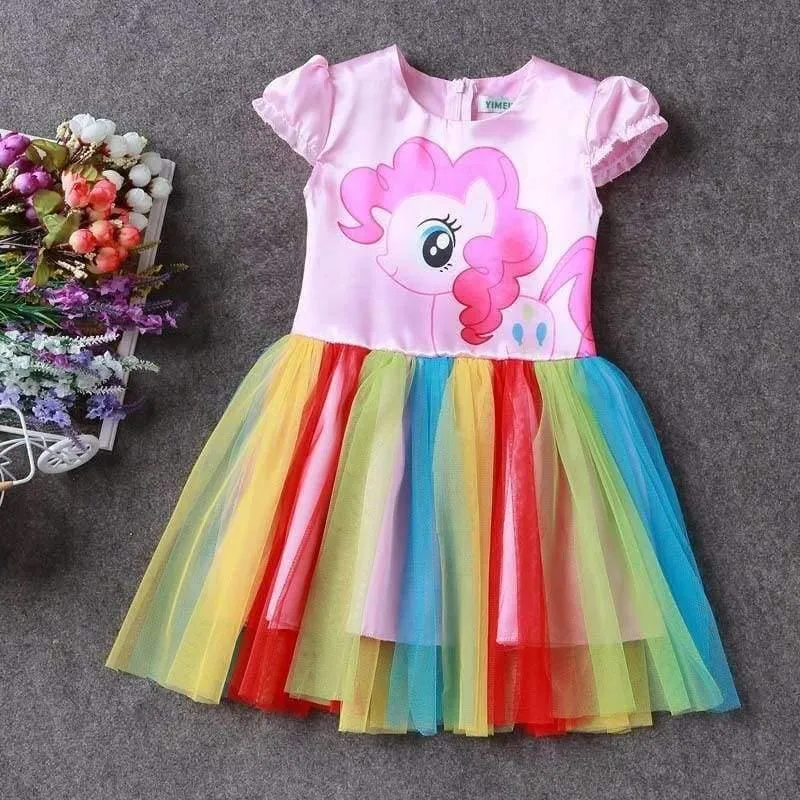 Baby Girl Dress Children Girl little Pony Dresses Cartoon Princess Party Costume Kids Clothes Summer Clothing