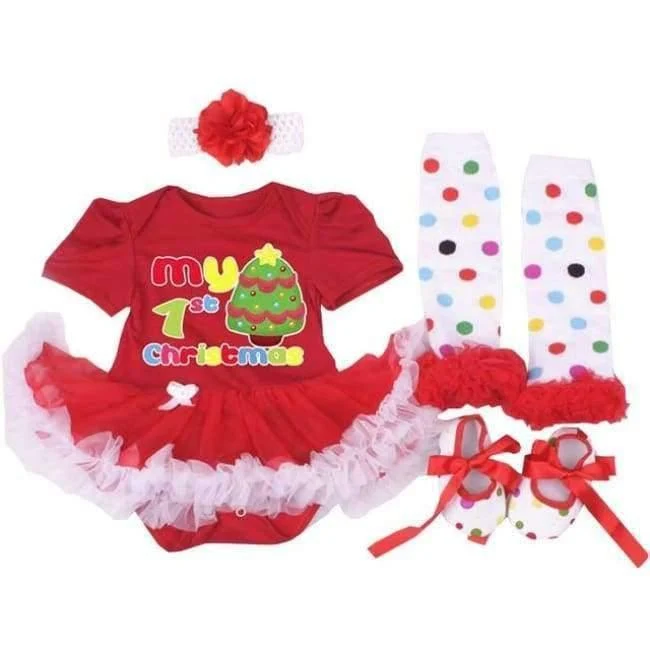 Newborn Christmas Clothes Baby Girls Clothing Set My First Christmas Baby Clothes Set Ruffle Tutu Dress New Born Baby Clothing