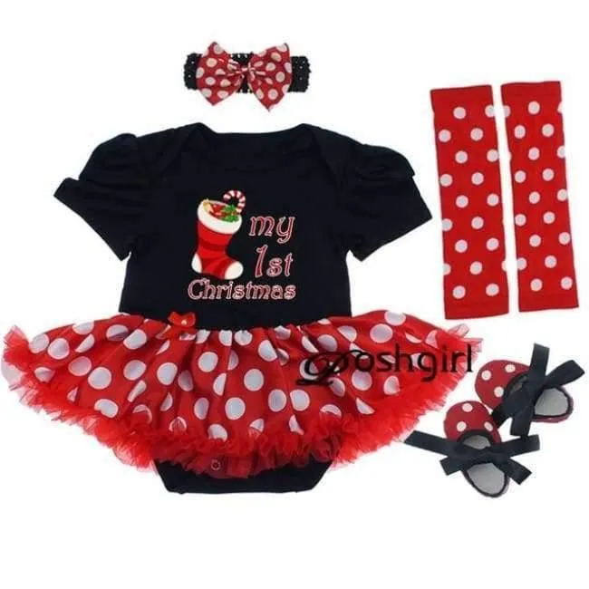 Newborn Christmas Clothes Baby Girls Clothing Set My First Christmas Baby Clothes Set Ruffle Tutu Dress New Born Baby Clothing