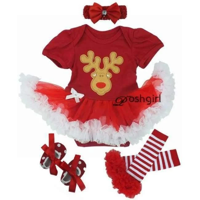 Newborn Christmas Clothes Baby Girls Clothing Set My First Christmas Baby Clothes Set Ruffle Tutu Dress New Born Baby Clothing