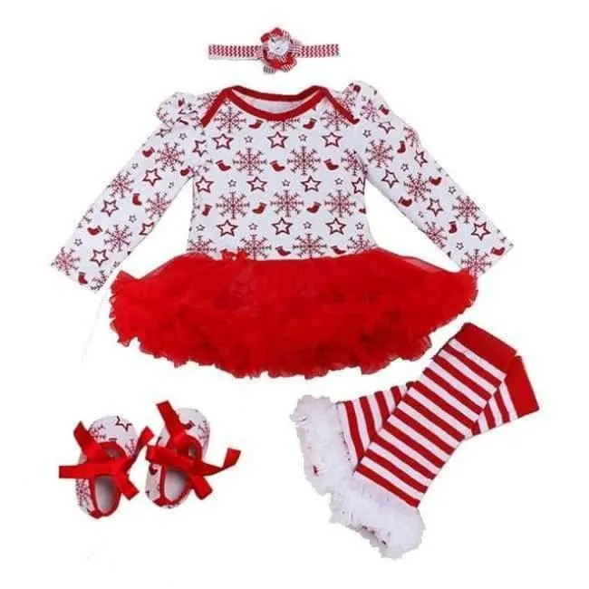 Newborn Christmas Clothes Baby Girls Clothing Set My First Christmas Baby Clothes Set Ruffle Tutu Dress New Born Baby Clothing