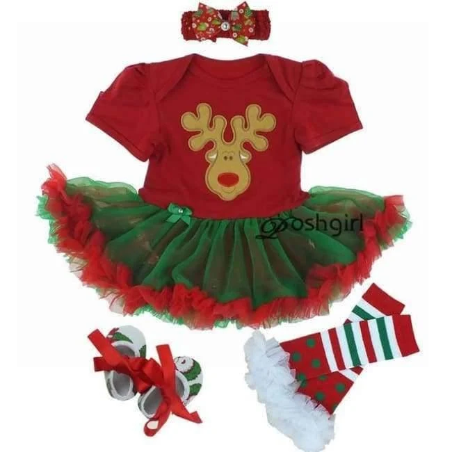 Newborn Christmas Clothes Baby Girls Clothing Set My First Christmas Baby Clothes Set Ruffle Tutu Dress New Born Baby Clothing