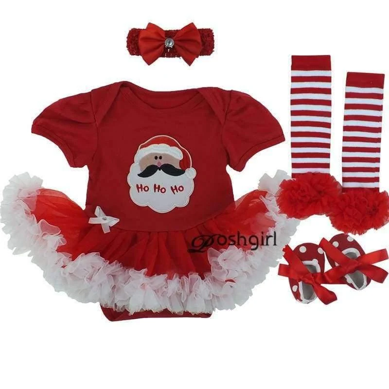 Newborn Christmas Clothes Baby Girls Clothing Set My First Christmas Baby Clothes Set Ruffle Tutu Dress New Born Baby Clothing