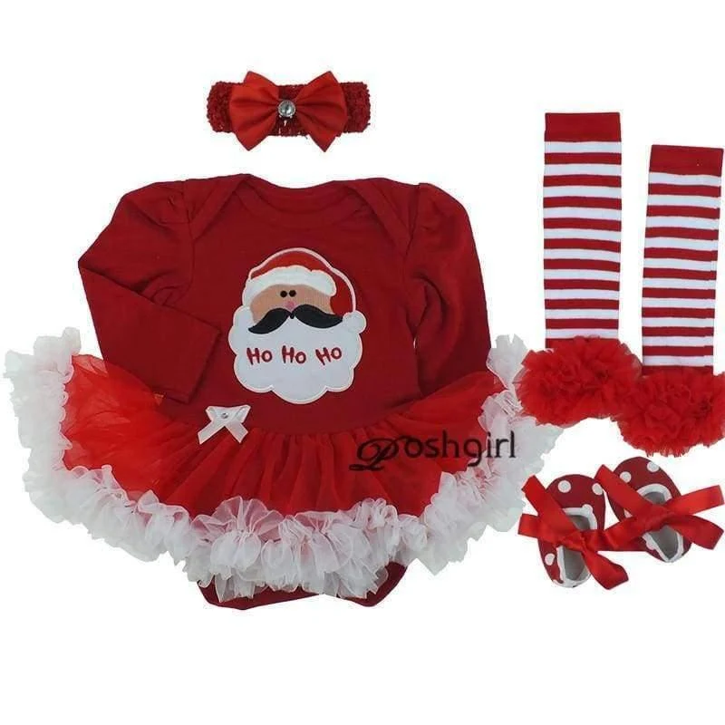 Newborn Christmas Clothes Baby Girls Clothing Set My First Christmas Baby Clothes Set Ruffle Tutu Dress New Born Baby Clothing