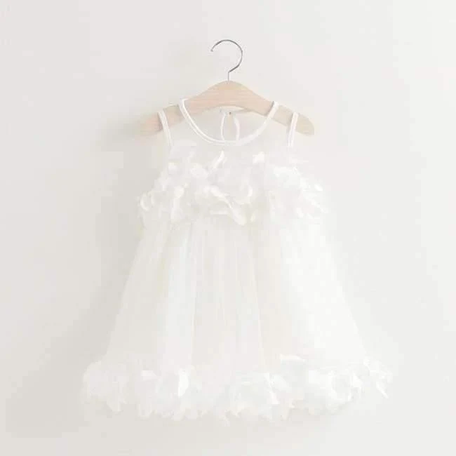Sweet Princess Dress Baby Kids Girls Clothing Wedding Party Dresses Children Clothing Pink Applique