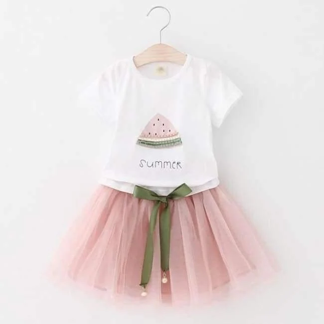 Sweet Princess Dress Baby Kids Girls Clothing Wedding Party Dresses Children Clothing Pink Applique