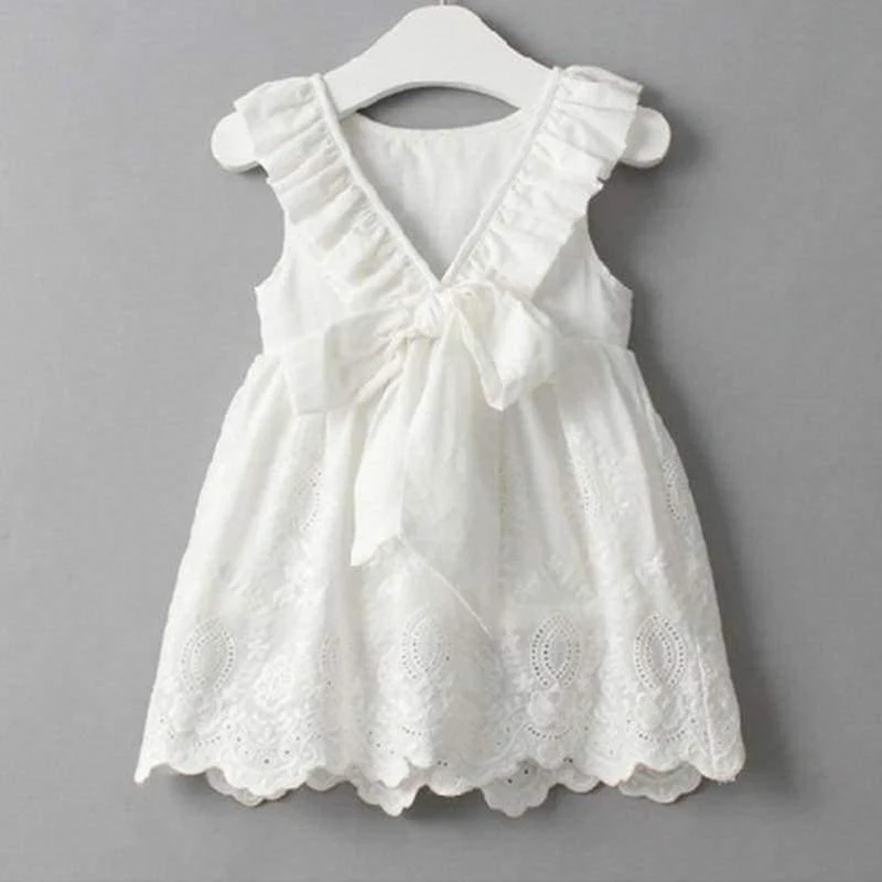 Sweet Princess Dress Baby Kids Girls Clothing Wedding Party Dresses Children Clothing Pink Applique