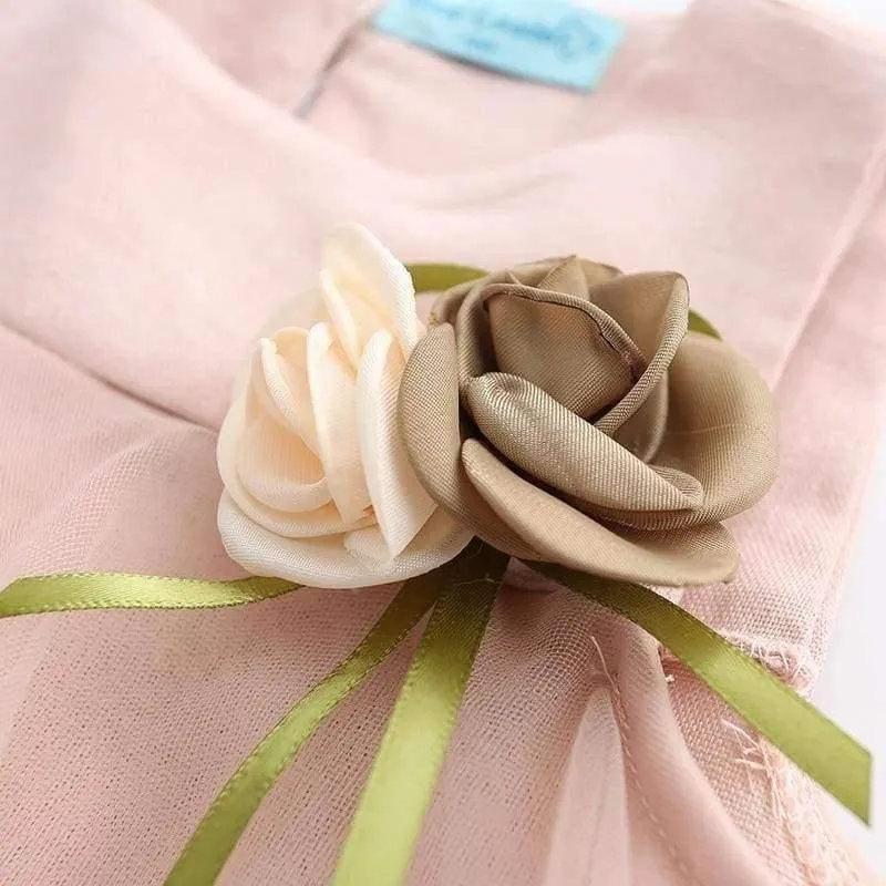 Sweet Princess Dress Baby Kids Girls Clothing Wedding Party Dresses Children Clothing Pink Applique