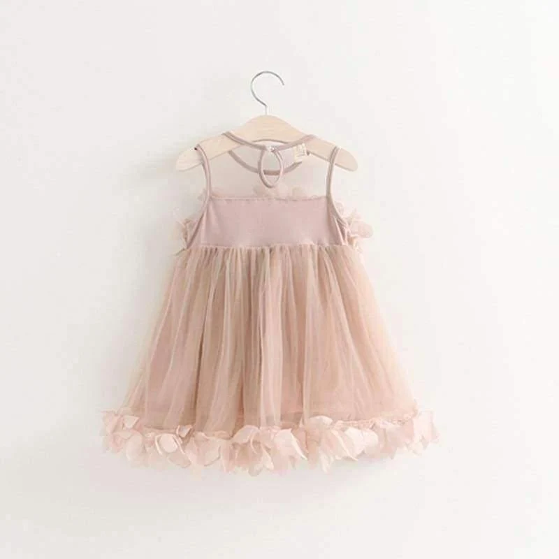 Sweet Princess Dress Baby Kids Girls Clothing Wedding Party Dresses Children Clothing Pink Applique