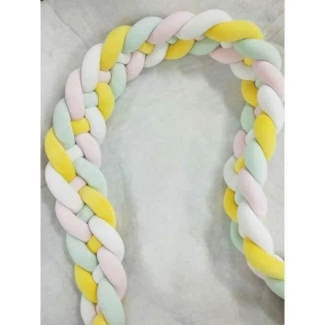 4 Zöpfe 2 Meter Knot Weiche Babybett Stoßstange Krippe Seiten Neugeborenen Krippe Pad Schutz Kinderbett Stoßstangen Bettwäsche für Kleinkinder